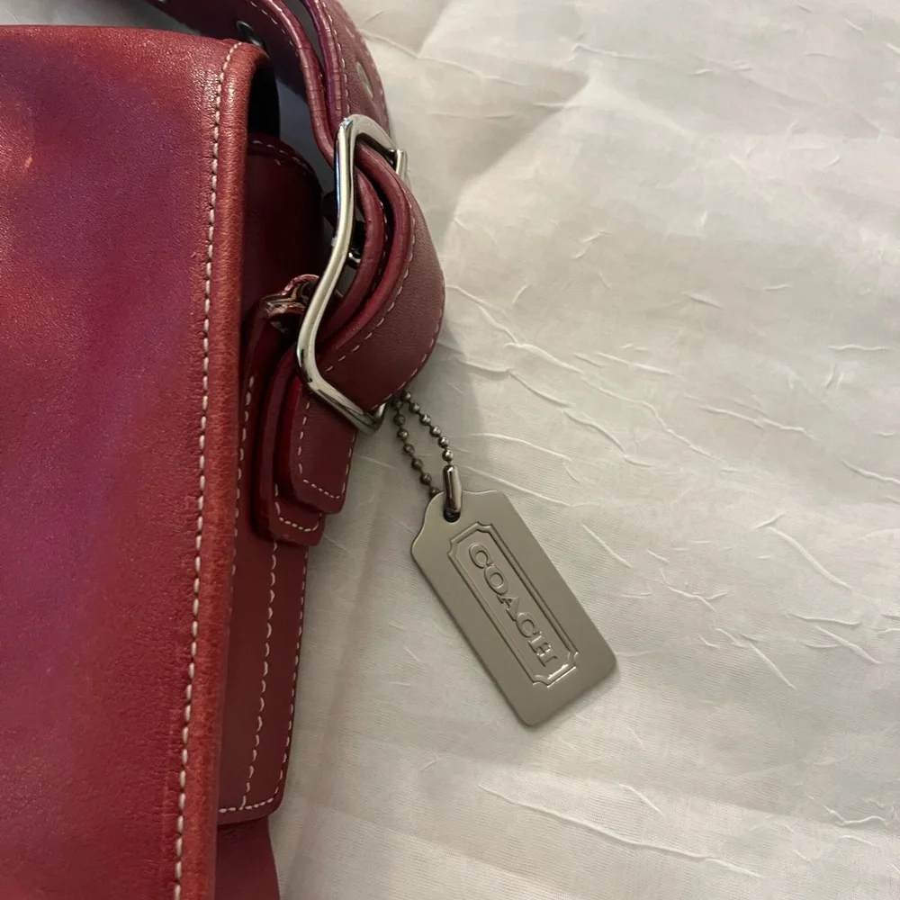 Coach red satchel style purse - Picture 2 of 13